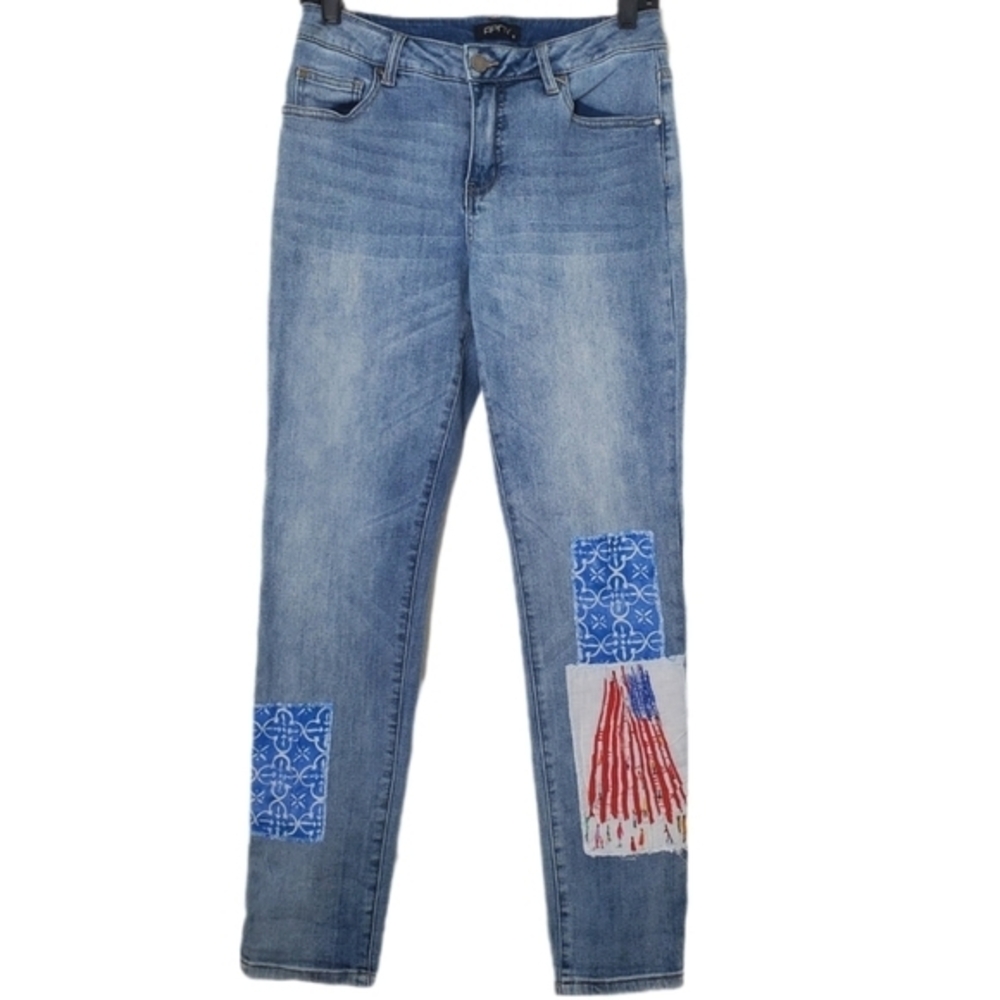 Apny Women's American Flag Patchwork Girlfriend J… - image 1